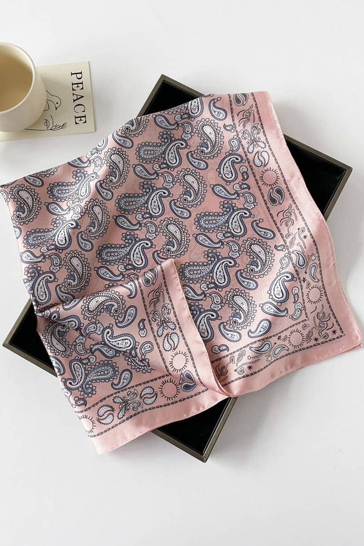 ACCITY - Paisley Satin Square Scarf – 70cm