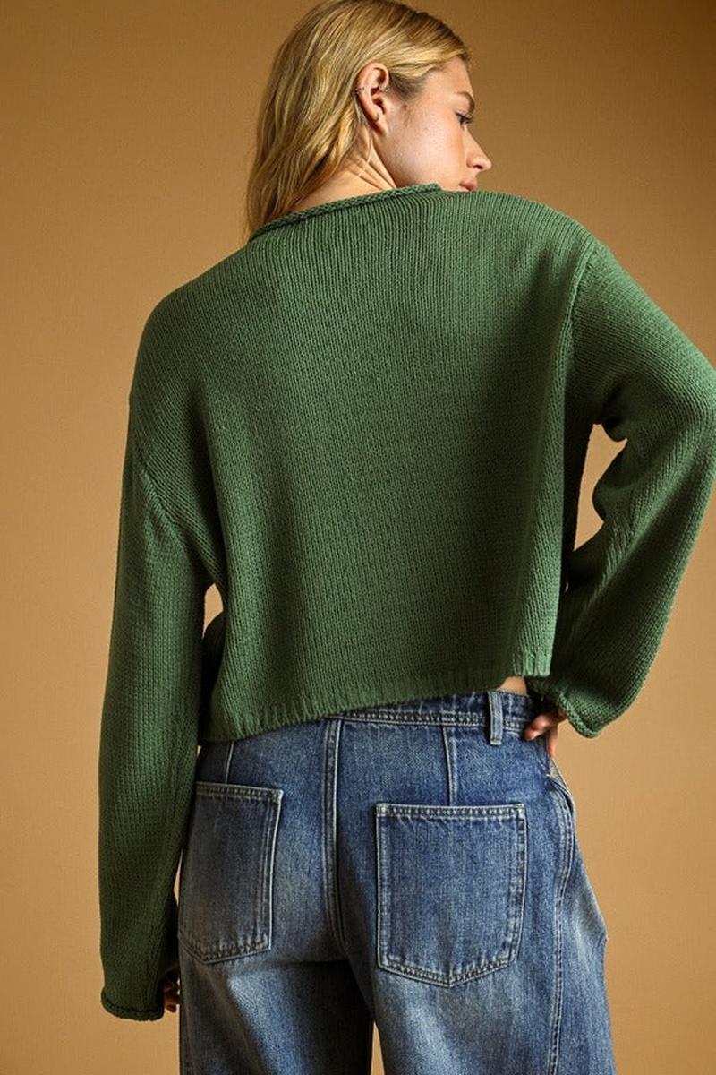 MIOU MUSE - Button Front Easy Knitted Cardigan