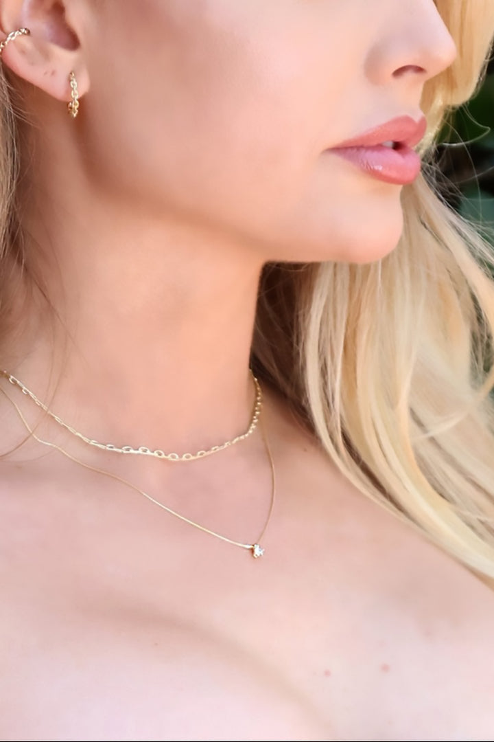 GoldFi - 18k Gold Filled Mini Cubic Zirconium Solitaire Necklace