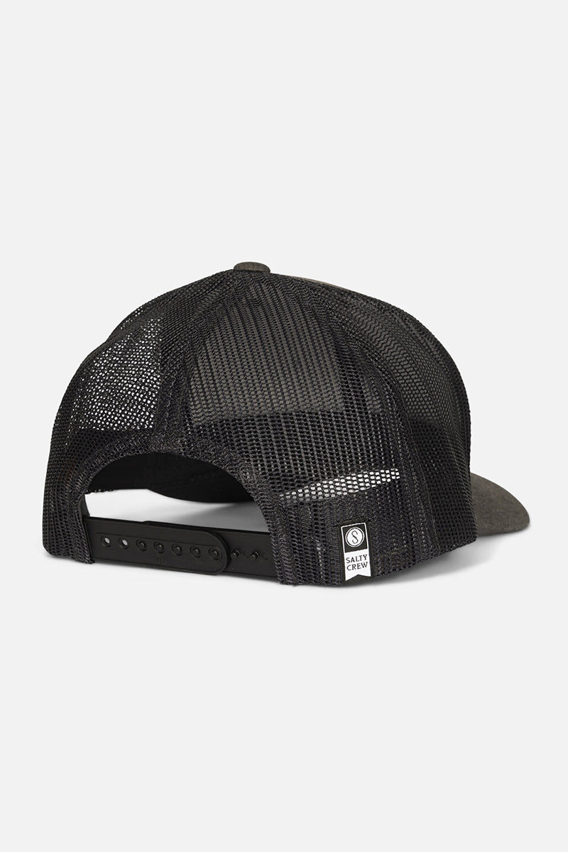 Salty Crew - Reel Fly Retro Trucker Hat in Dark Heather Grey