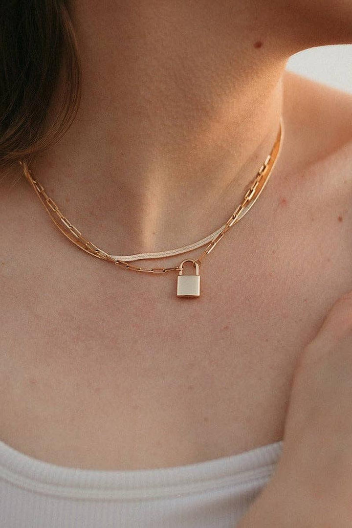 Mauve Jewelry Co. - Newport Gold Filled Lock Necklace