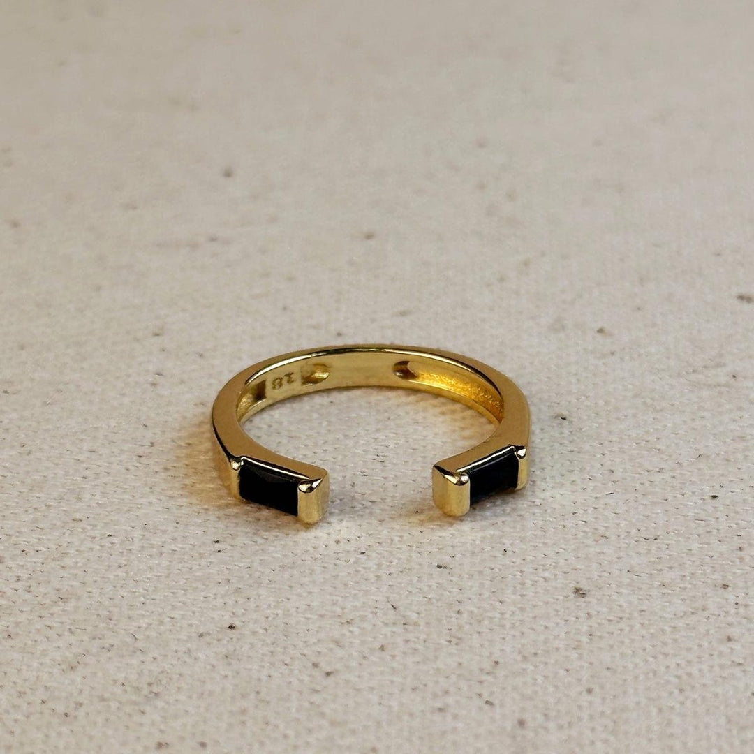GoldFi - 18k Gold Filled Baguette CZ Band Ring: Clear / Large (9 -10.5 US)