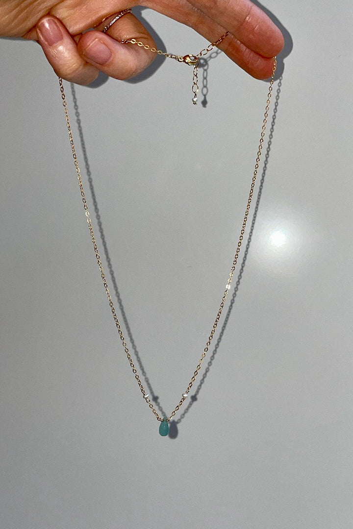 Tree Myriah - Lagoon Grandidierite Necklace in Gold #2