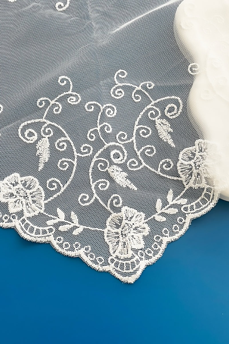 SoapElenGlen - Retro Lace Floral Head Scarf,Flower Branchtriangular Scarf