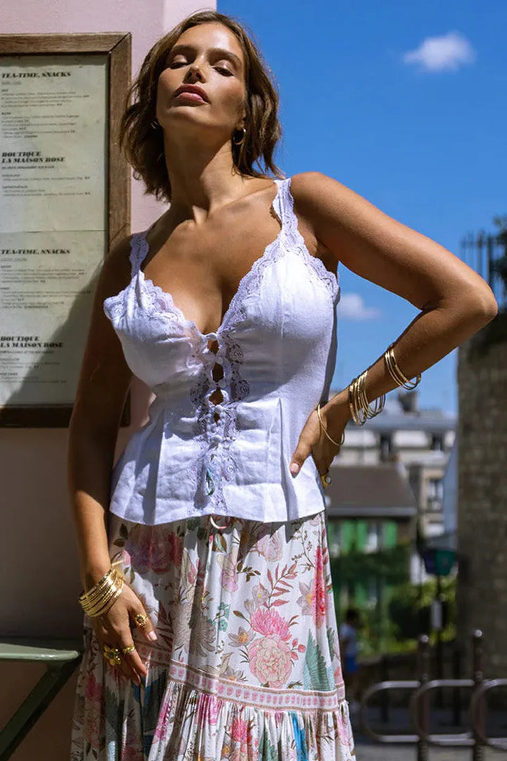 Strawberry Paris - Maggie Top in White