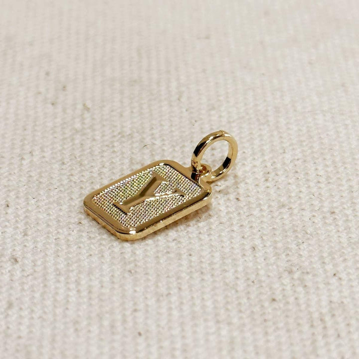 GoldFi - Textured Initial Plate Pendant in Gold Filled
