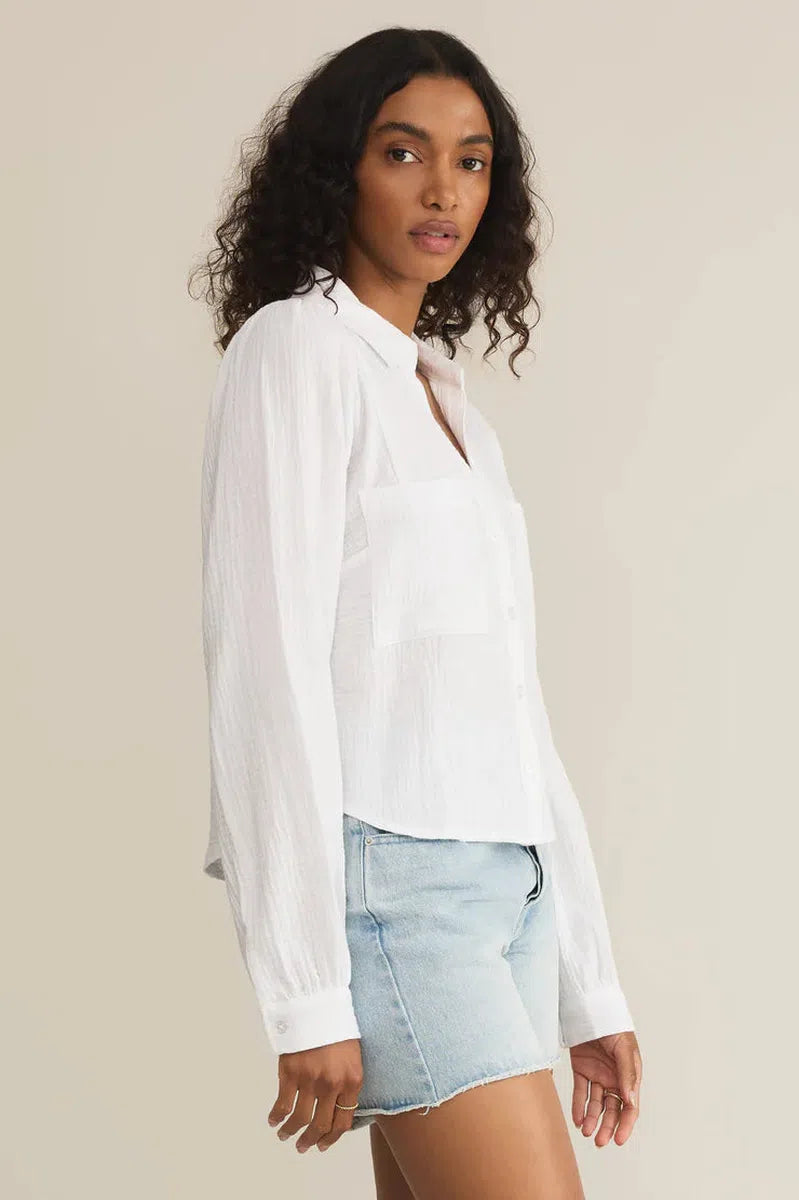 Z Supply - Campo Button Up Gauze Top in White