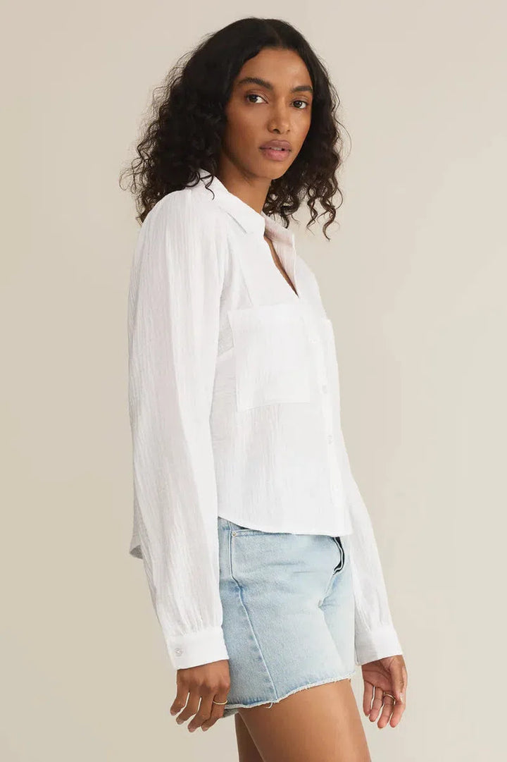 Z Supply - Campo Button Up Gauze Top in White