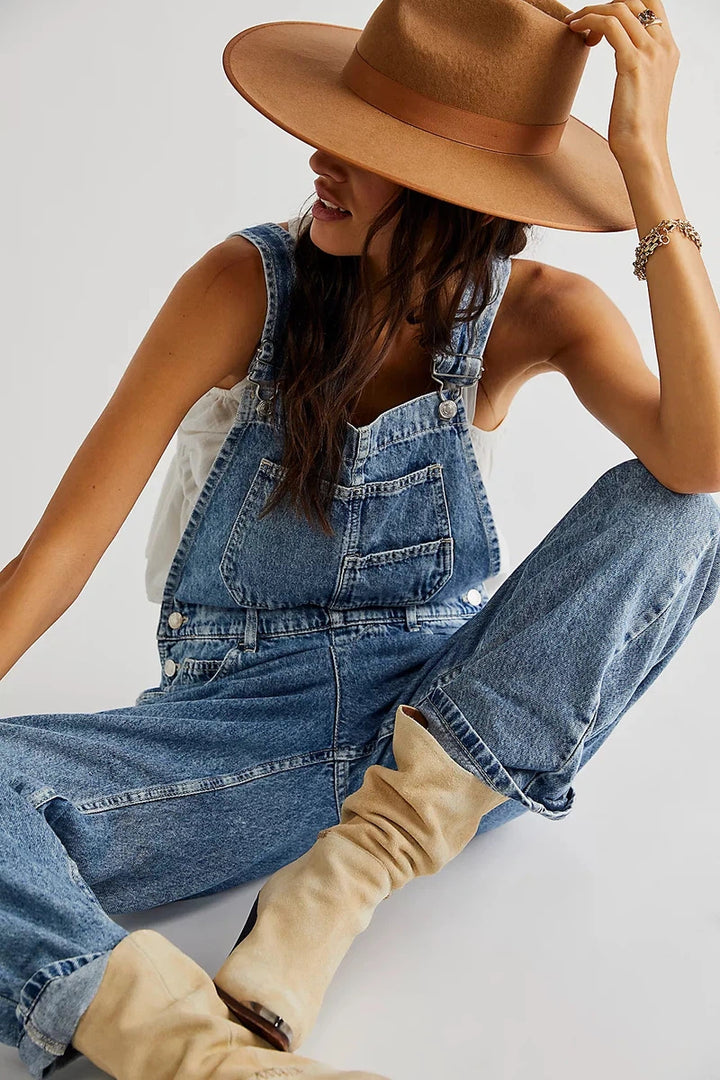 Free People - We The Free Ziggy Denim Overall in Powder Blue