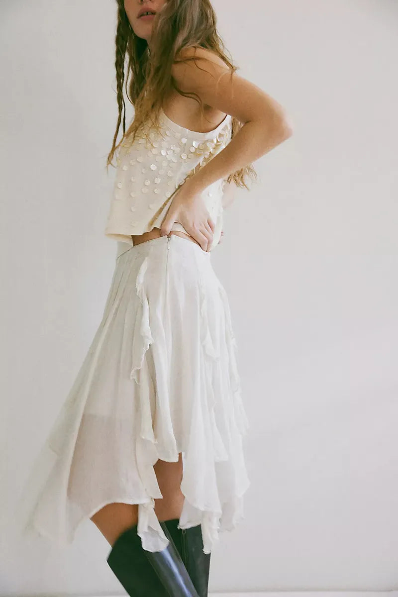 Free People - We The Free Susanna Midi Skirt in White Alyssum
