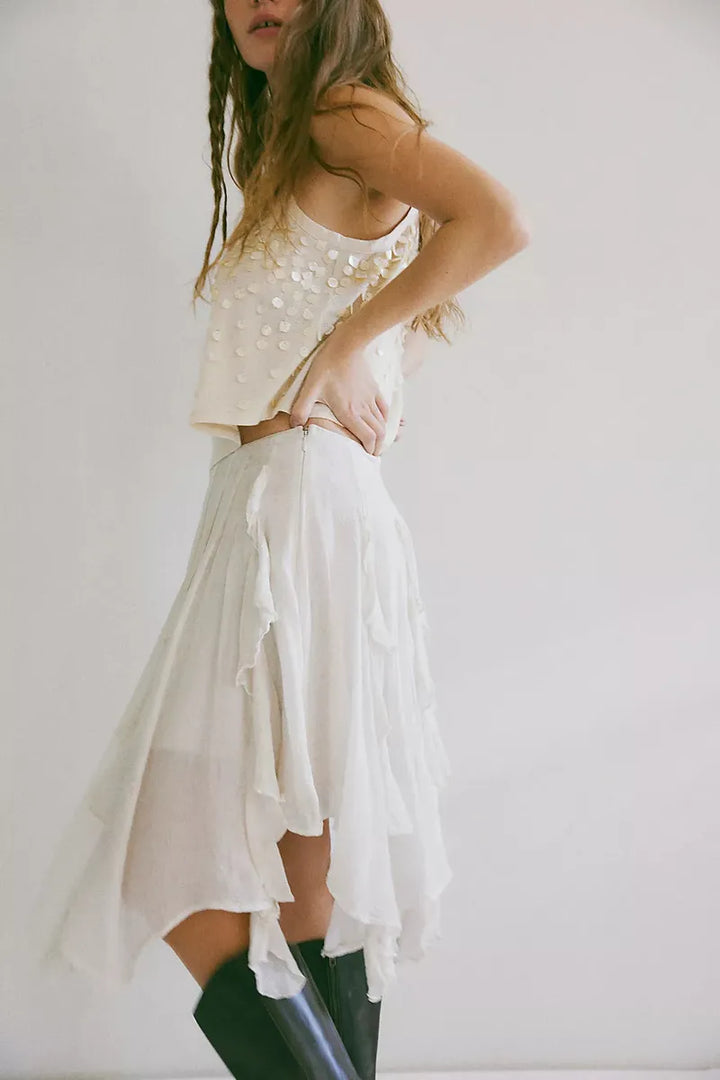 Free People - We The Free Susanna Midi Skirt in White Alyssum