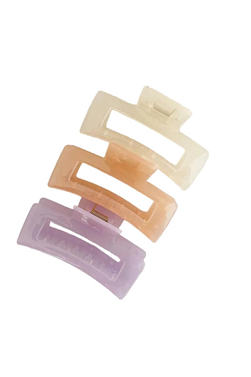 LoveLina - Jumbo 4 inch Hair Clips in Translucent White