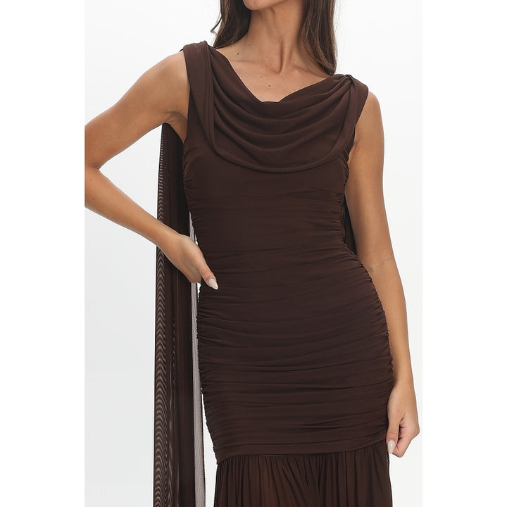 One and Only Collective - Cowl Neck Open Back Maxi Dress