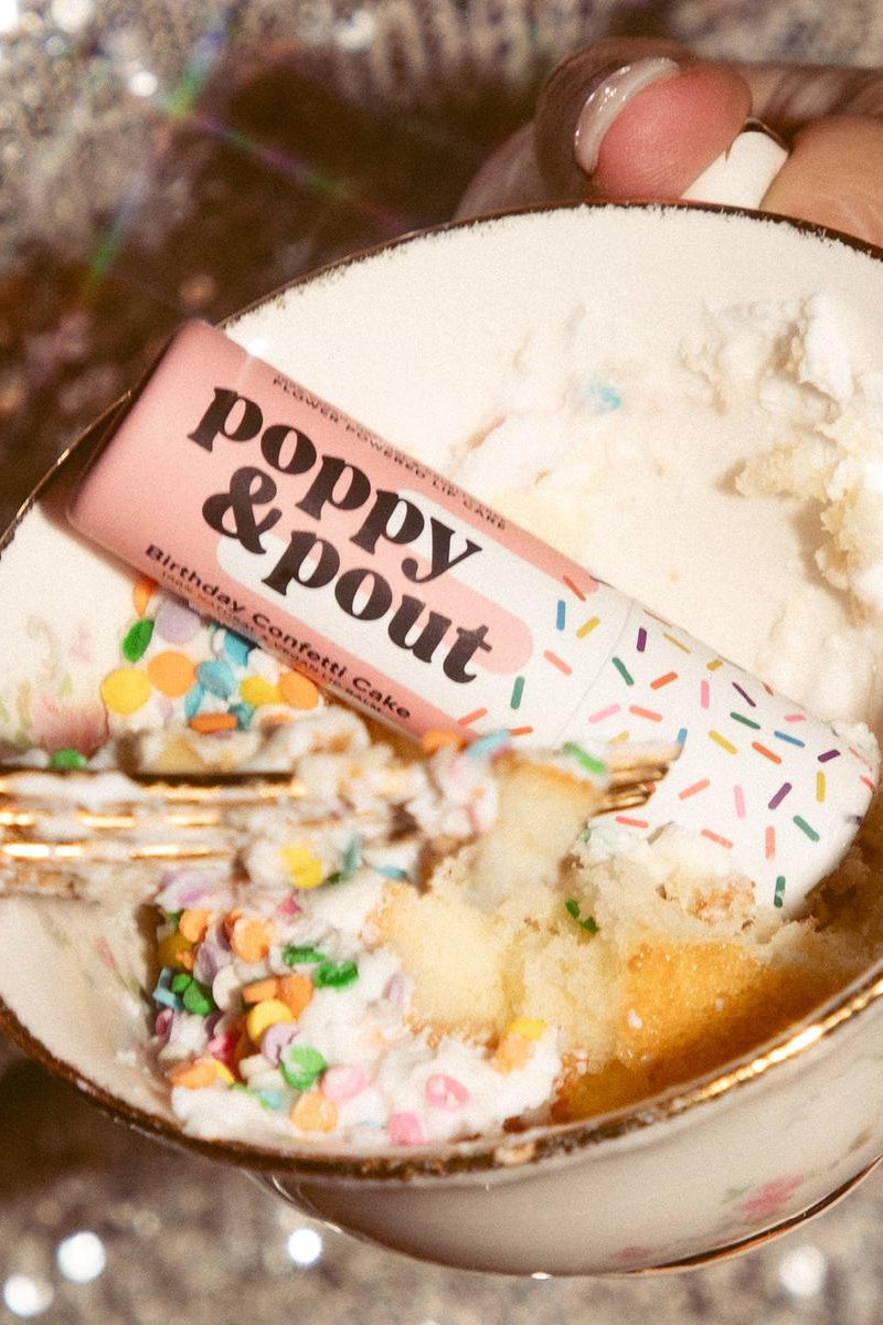 Poppy & Pout - Lip Balm, Birthday Confetti Cake, Pink