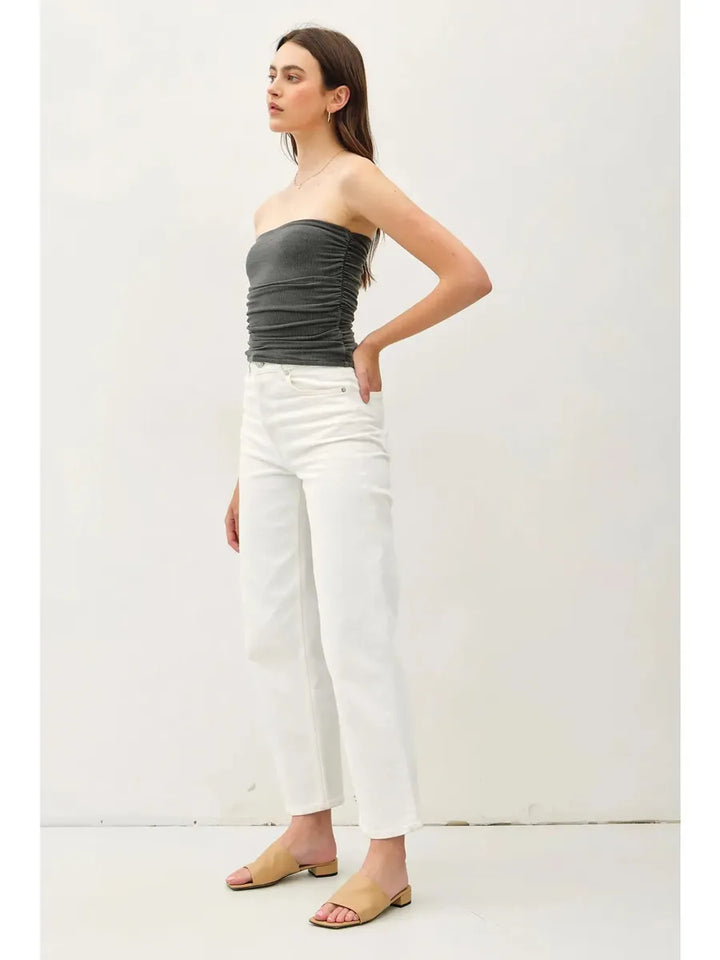 Be Cool - Jersey Ruched Crop Tube Top