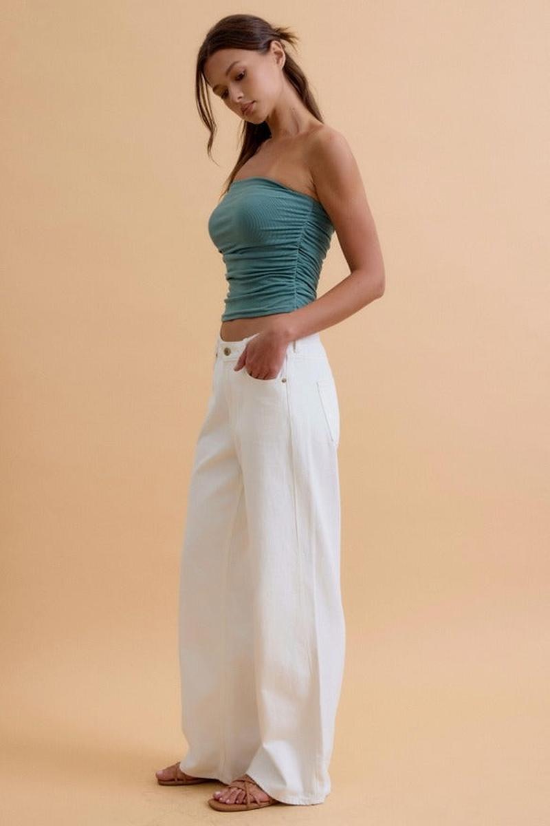 Be Cool - Jersey Ruched Crop Tube Top