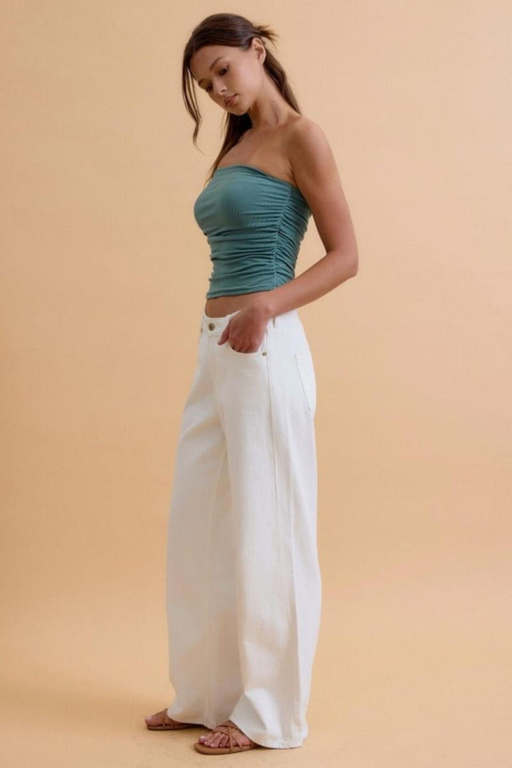 Be Cool - Jersey Ruched Crop Tube Top
