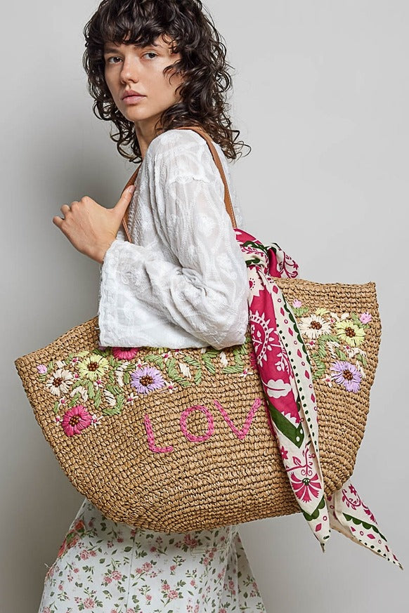Pol Clothing - Floral Patterned Multi Style Wrap Scarf