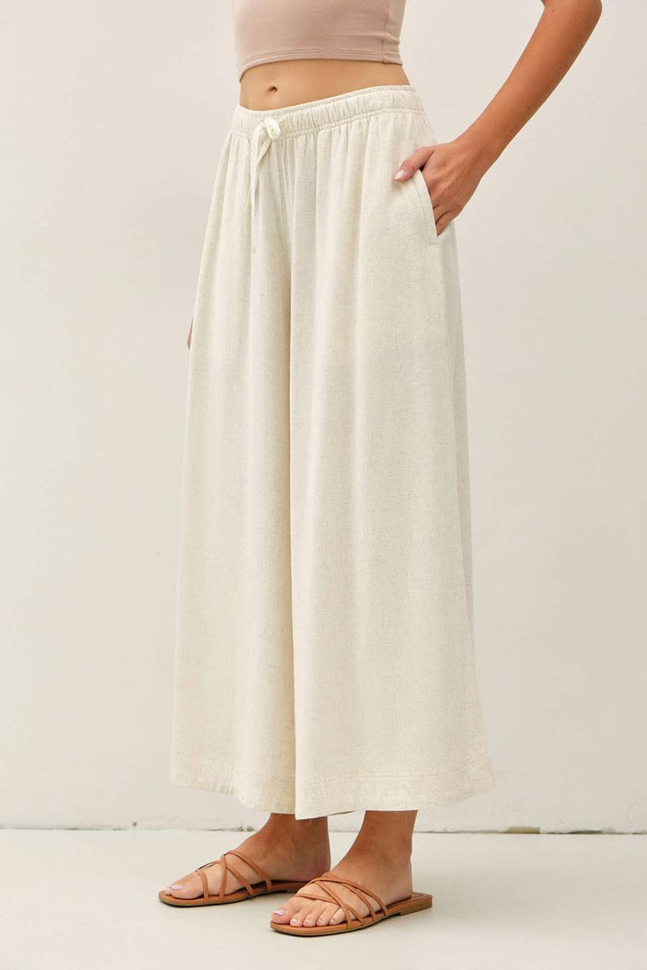 Be Cool - Linen Blend Cropped Palazzo Pants