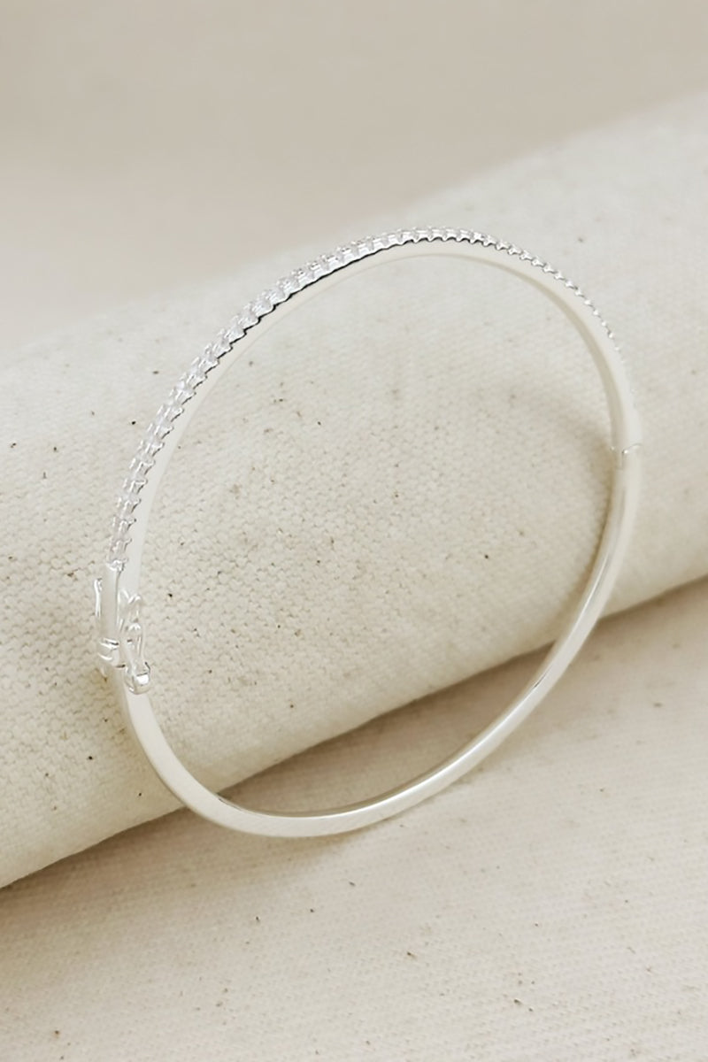 GoldFi - 18k Gold Filled Thin Line Cubic Zirconium Bangle Bracelet