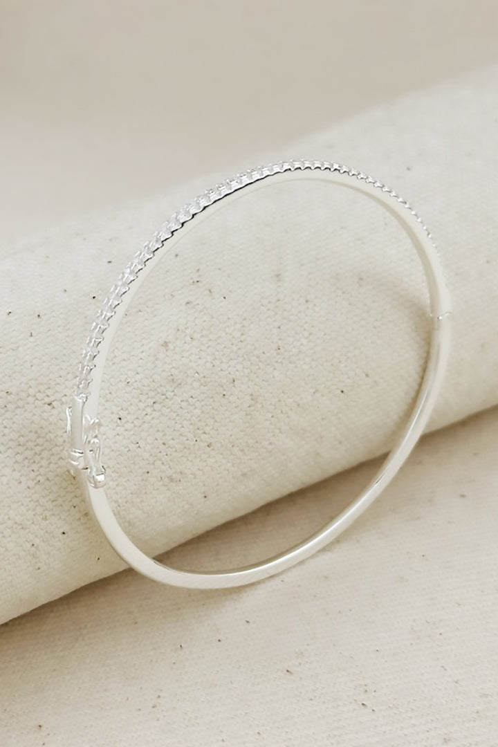 GoldFi - 18k Gold Filled Thin Line Cubic Zirconium Bangle Bracelet