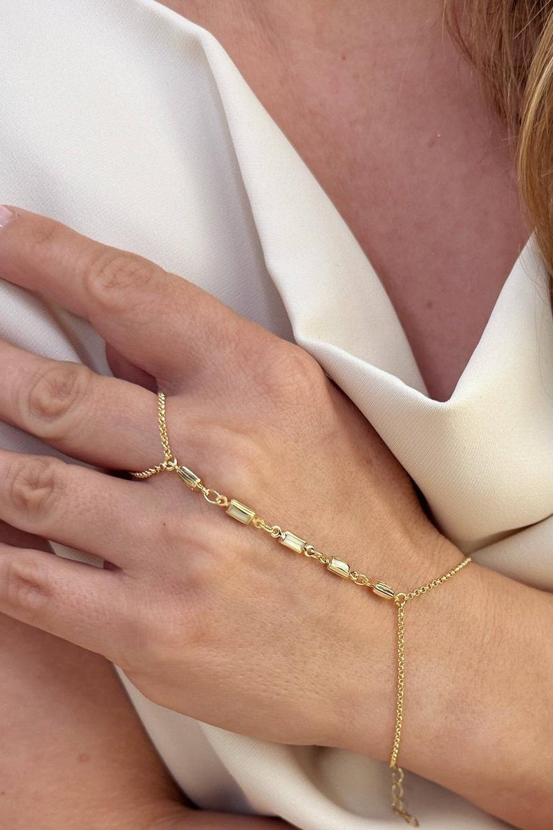 GoldFi - 18k Gold Filled Mother of Pearl Hand Chain