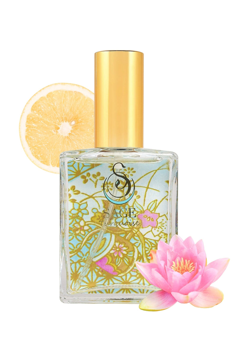 Sage - Turquoise Organic Perfume Spray - Long Lasting Fragrance - 2 oz