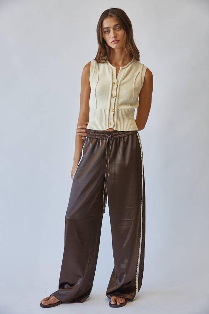Creamon - Natural Roll Up Neck Sweater Vest Top