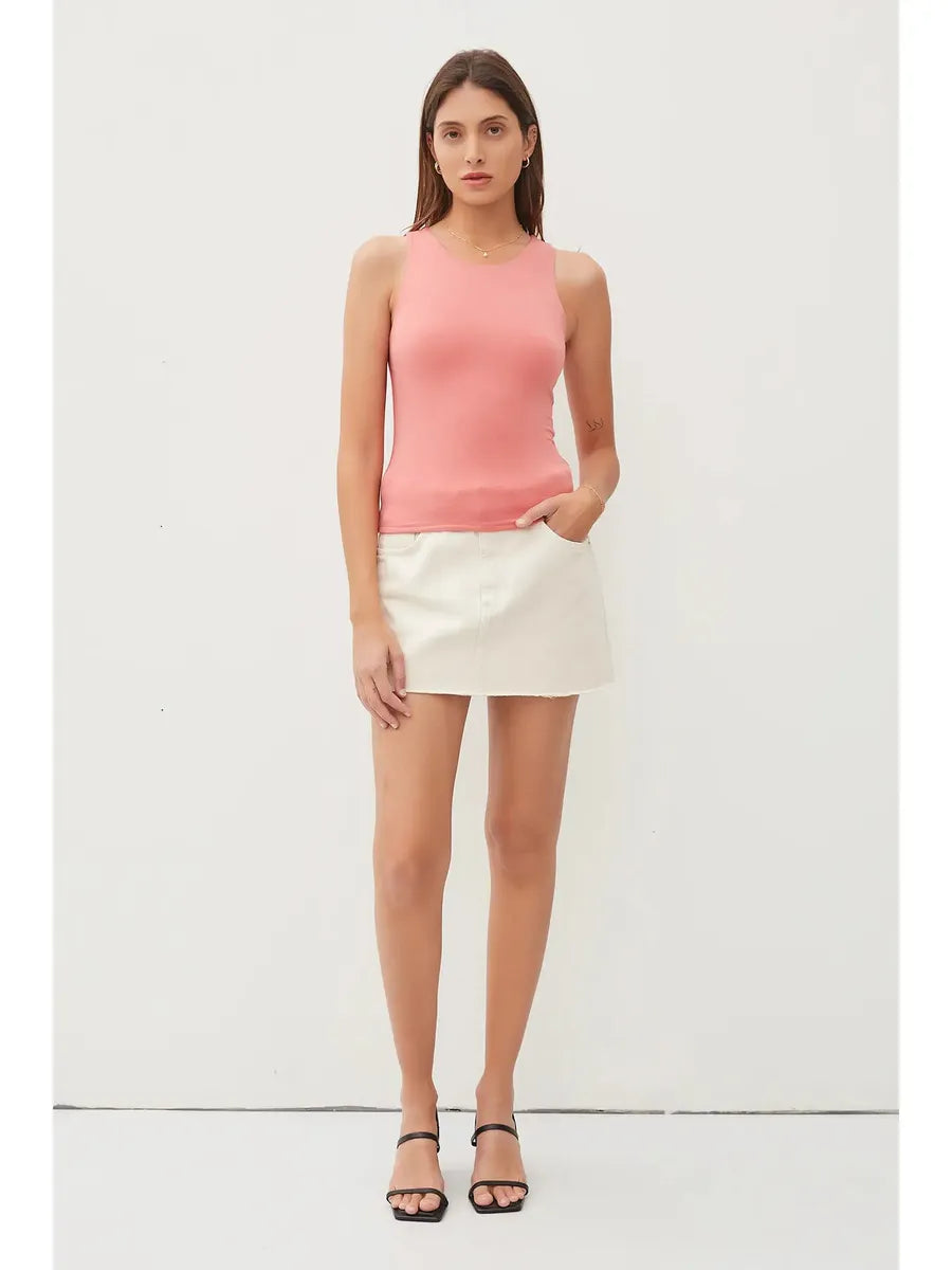 Be Cool - High Round Neck Full Length Basic Tank