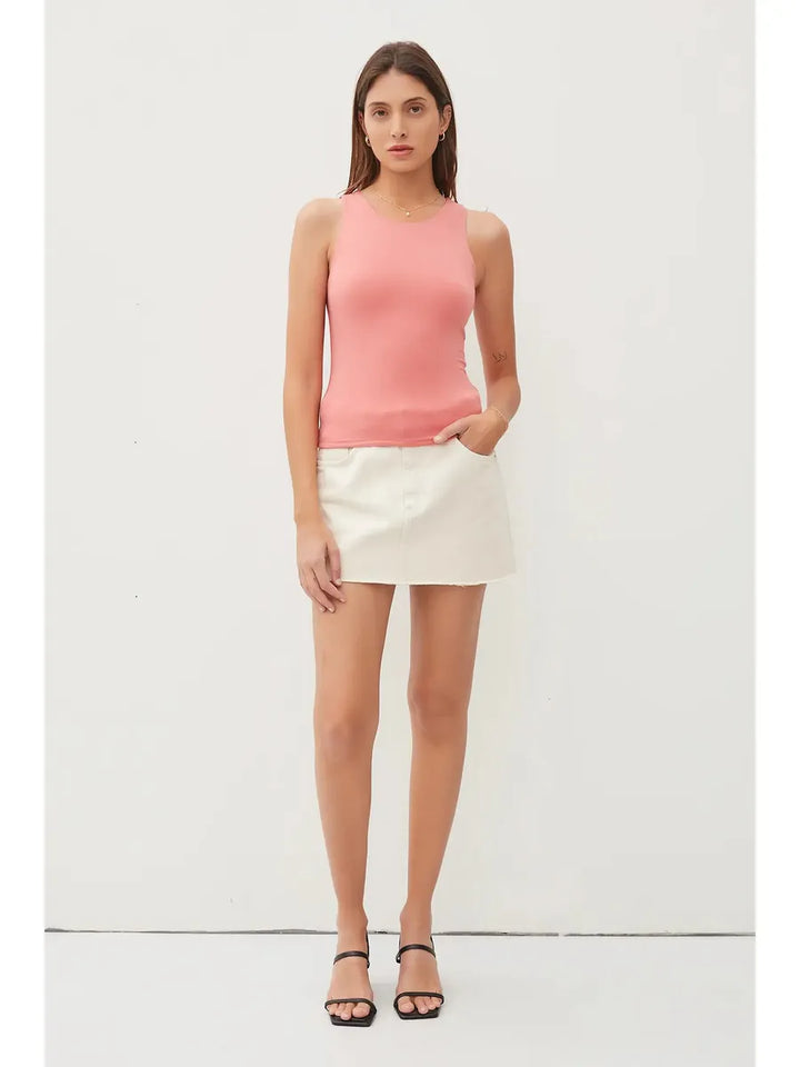 Be Cool - High Round Neck Full Length Basic Tank