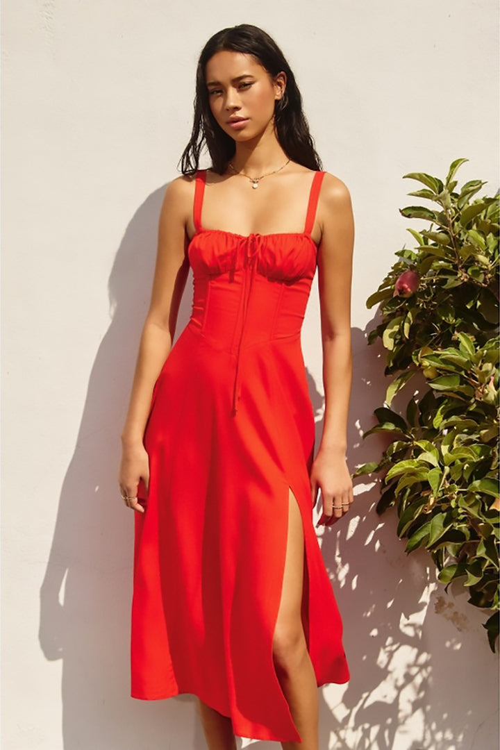 Dress Forum - Linen Sweetheart Dipped Waist Corset Dress