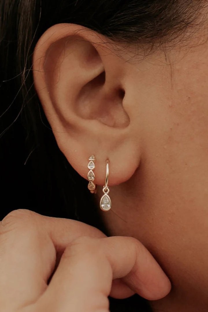 Mauve Jewelry Co. - May Raindrop Hoops in Gold Vermeil