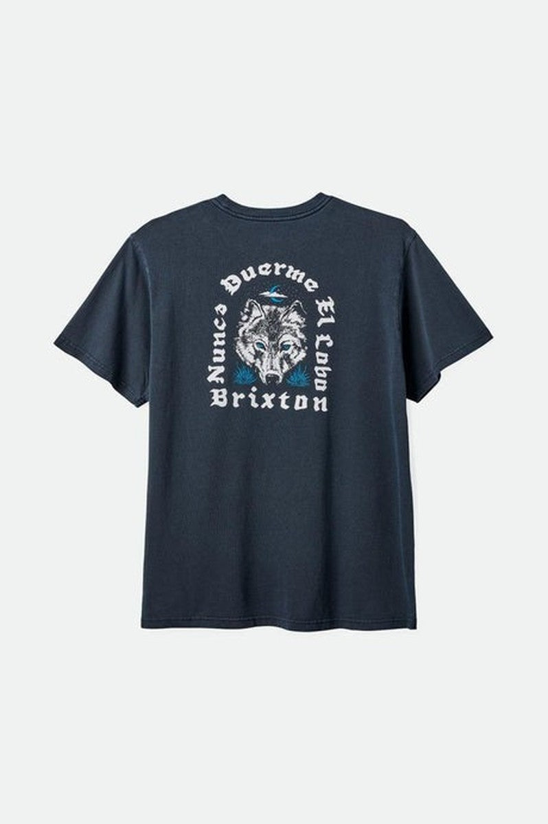 Brixton - Gorge Short Sleeve Standard Tee in Black Worn Wash