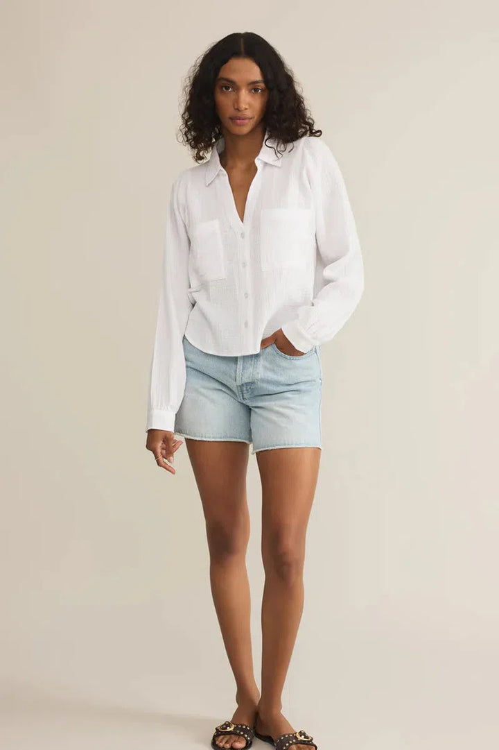 Z Supply - Campo Button Up Gauze Top in White