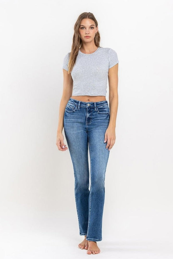 VERVET by Flying Monkey - Luxurious - High Rise Long Slim Strait Jeans