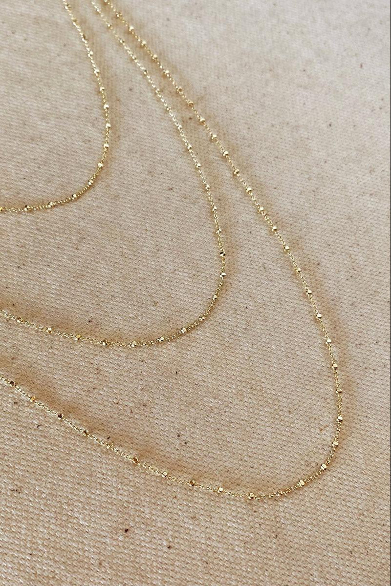 GoldFi - 18k Gold Filled 1mm Spaced Beaded Chain