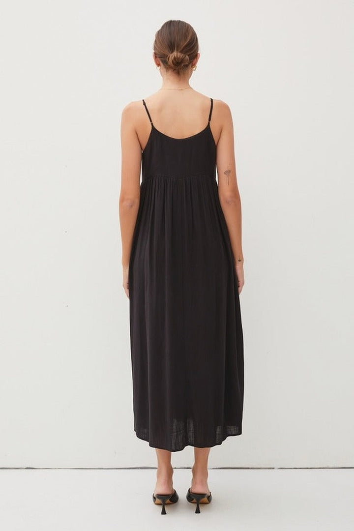Be Cool - Breezy Baby Doll Maxi Dress in Black