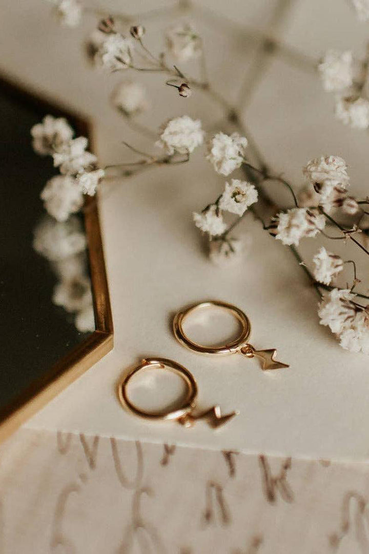 Mauve Jewelry Co. - Lightning Hoops in Gold Vermeil