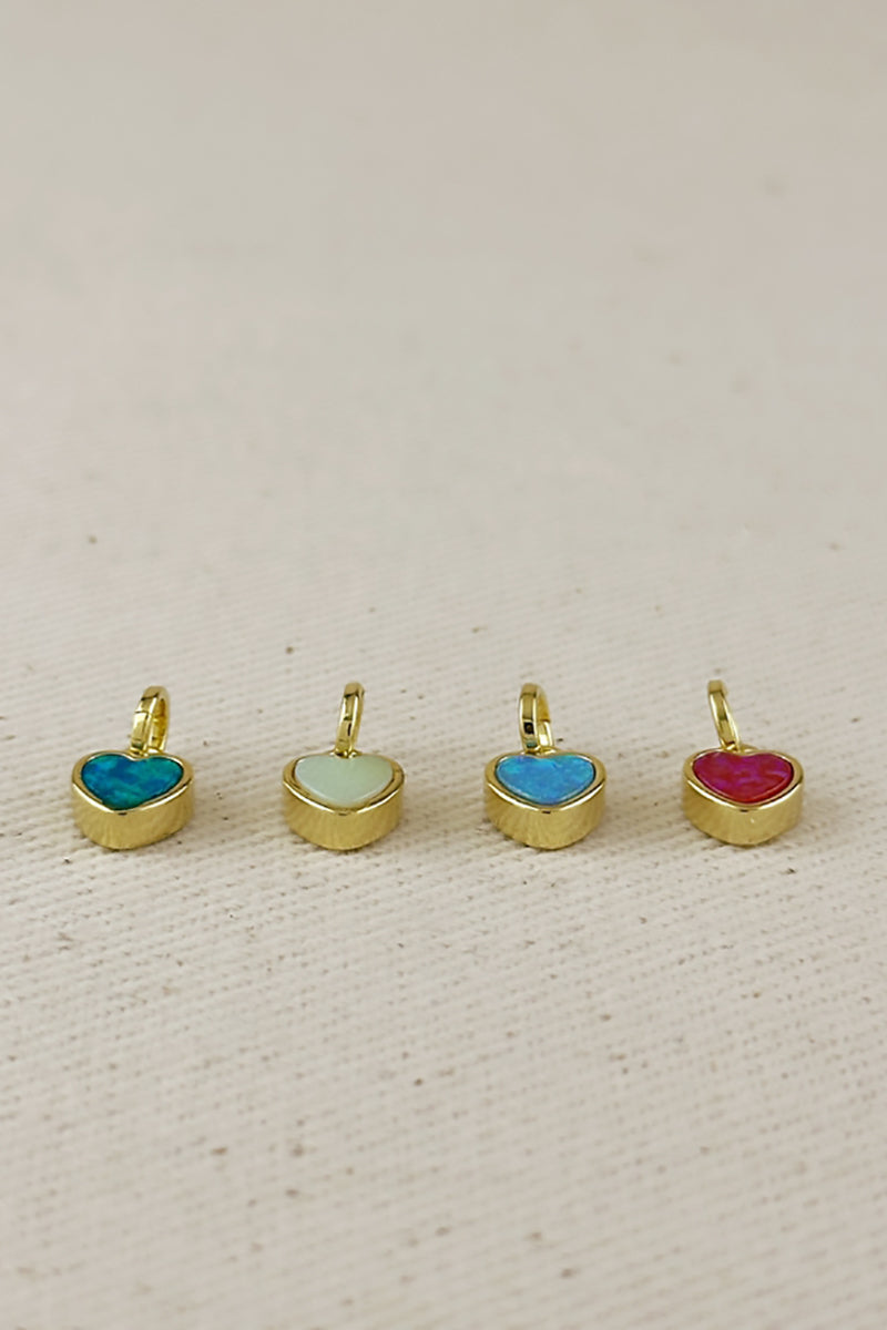 GoldFi - 18k Gold Filled Opal Heart Charms