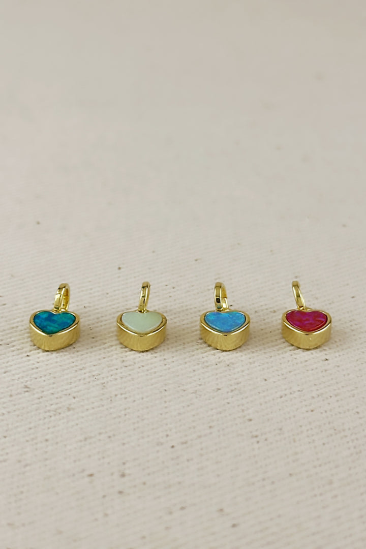 GoldFi - 18k Gold Filled Opal Heart Charms