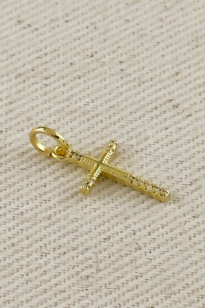 GoldFi - 18k Gold Filled Thin Cross Cubic Zirconia Charm