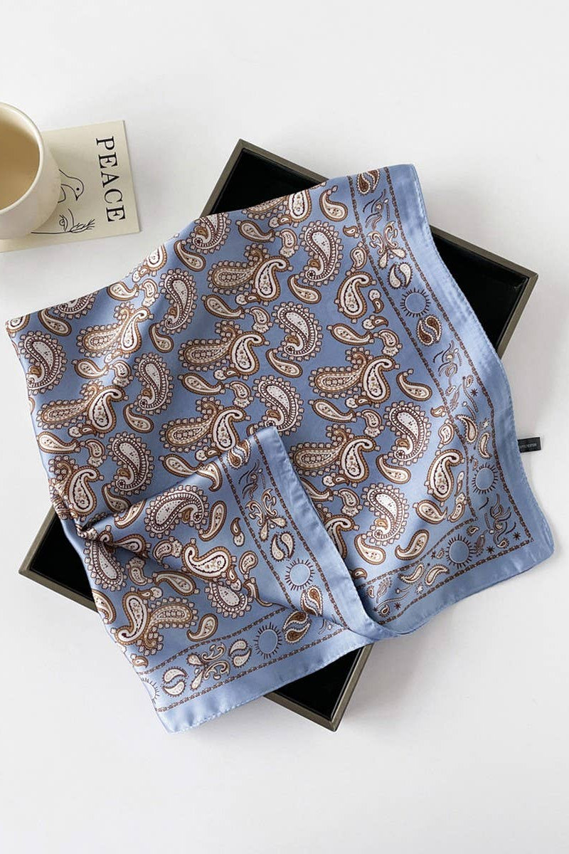 ACCITY - Paisley Satin Square Scarf – 70cm
