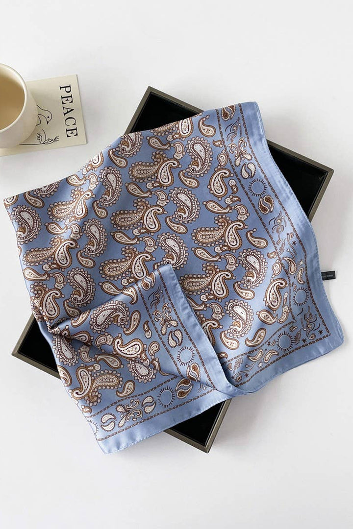 ACCITY - Paisley Satin Square Scarf – 70cm
