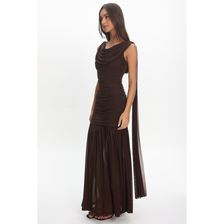 One and Only Collective - Cowl Neck Open Back Maxi Dress