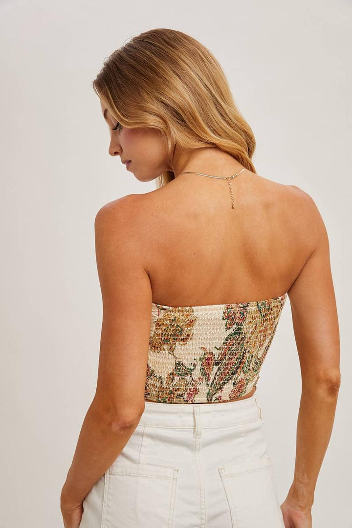 Bluivy - Paisley Satin Bandana Tube Top