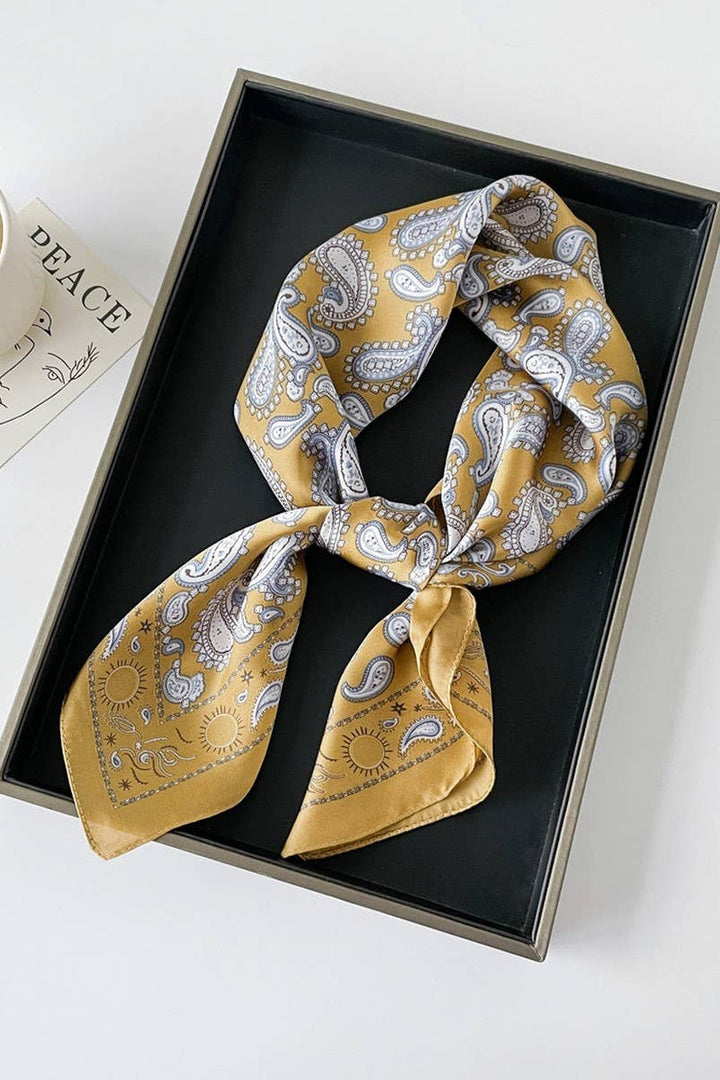 ACCITY - Paisley Satin Square Scarf – 70cm