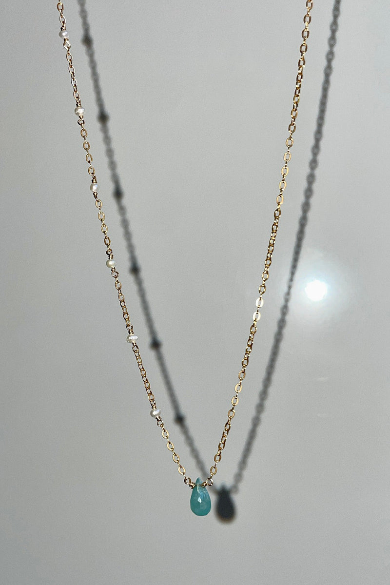Tree Myriah - Lagoon Grandidierite Necklace in Gold #1