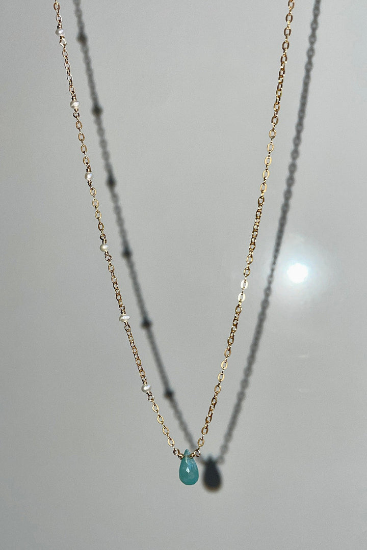 Tree Myriah - Lagoon Grandidierite Necklace in Gold #1
