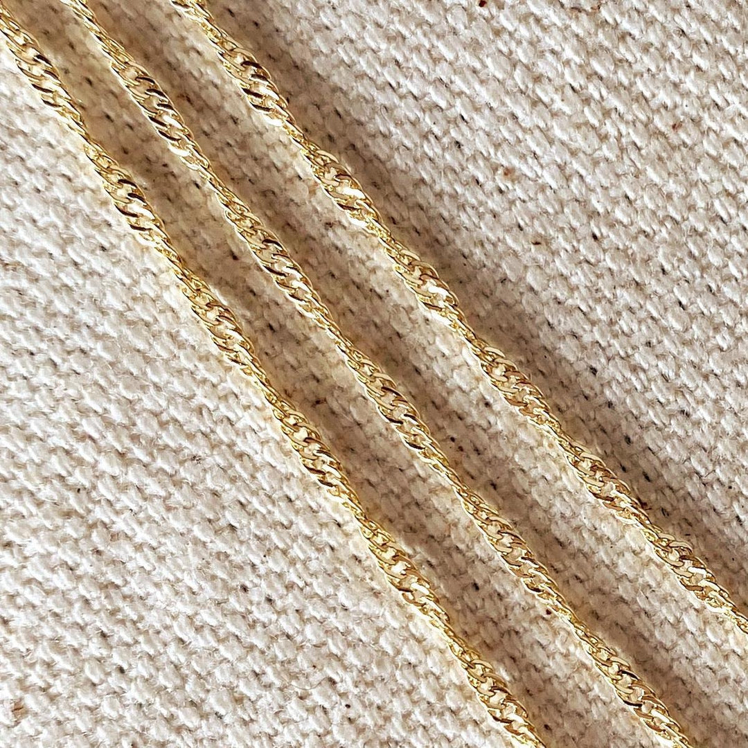 Goldfi - 18k Gold Filled 1.3mm Singapore Chain