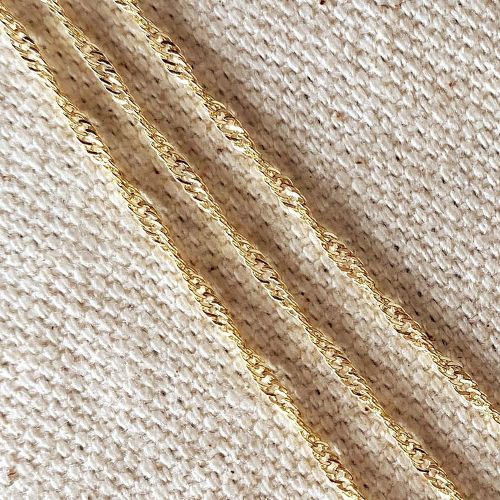 Goldfi - 18k Gold Filled 1.3mm Singapore Chain